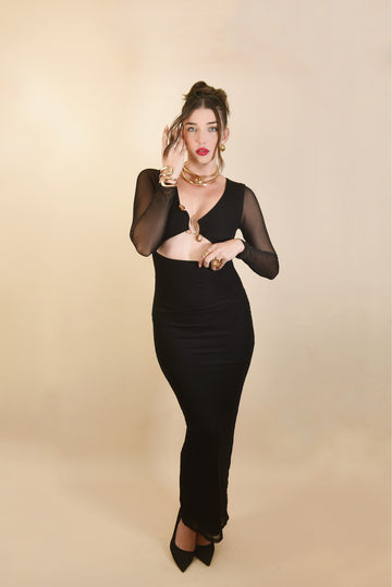 Long Slv Maxi Dress