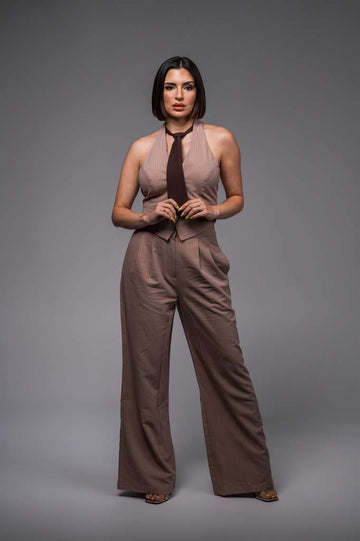 Taupe Vest Set